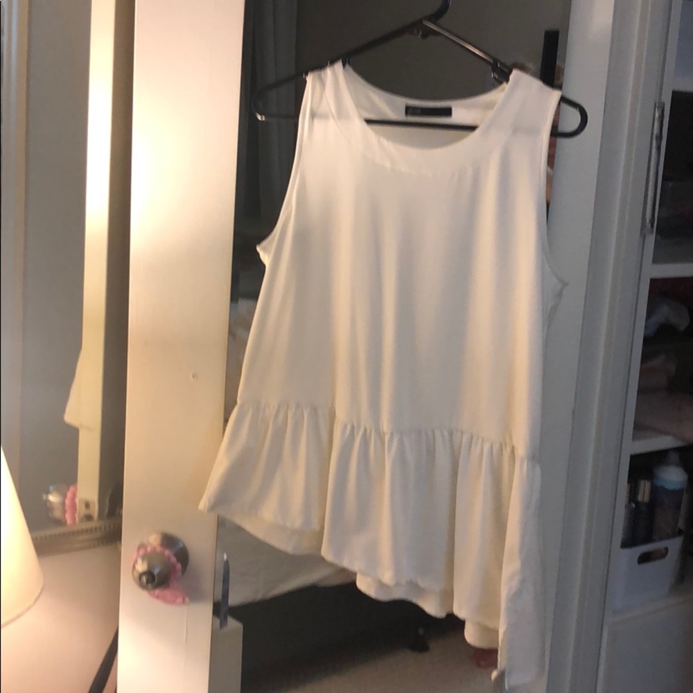 Asymmetrical Ruffle Hem tank